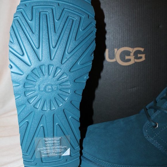 NIB UGG MEN'S NEUMEL MARINA BLUE SUEDE SHEARLING LINED CHUKKA ANKLE WINTER BOOTS - Picture 7 of 8